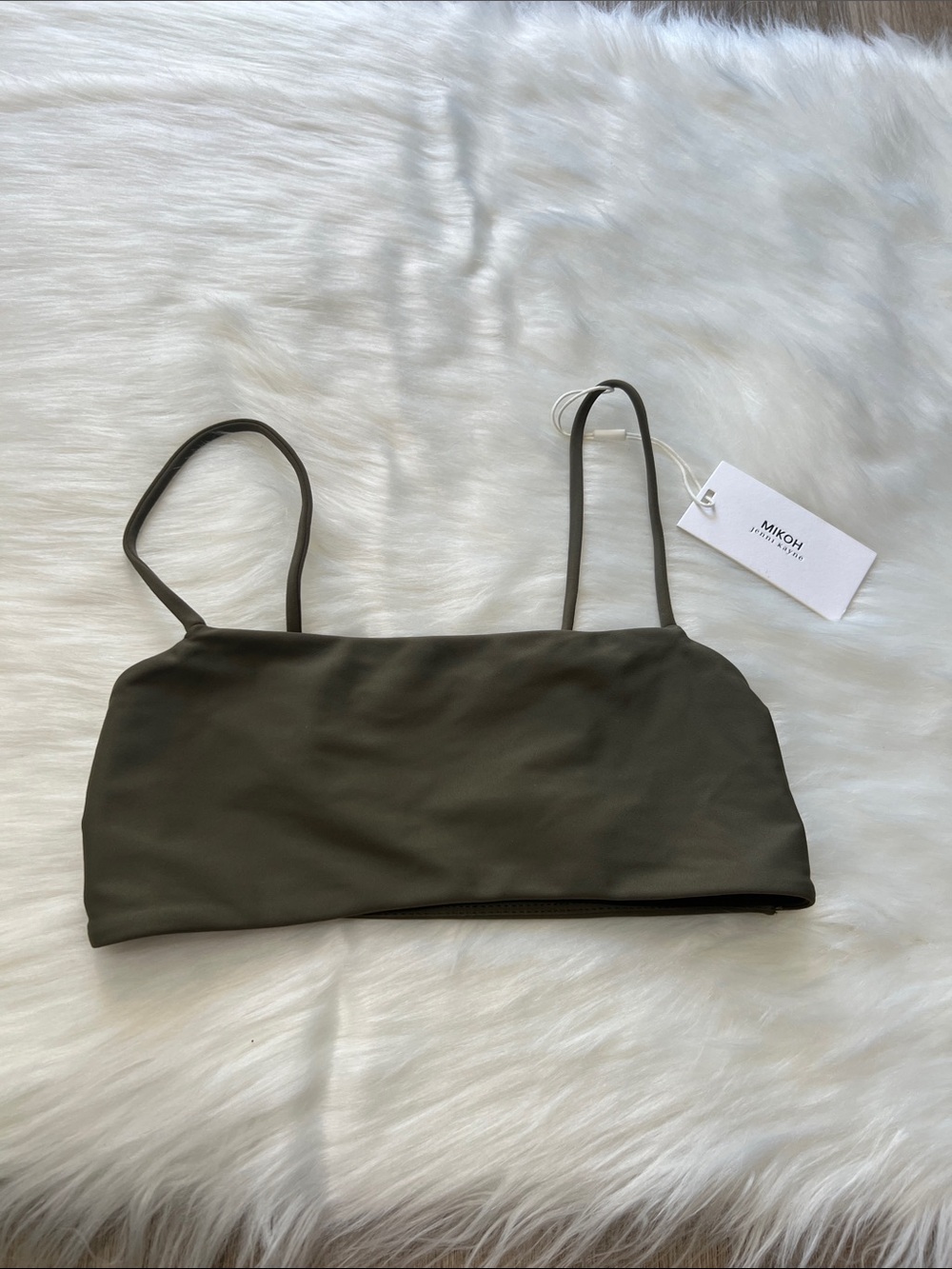 Mikoh x Jenni Kayne Kumu Bikini Top Olive Green size S